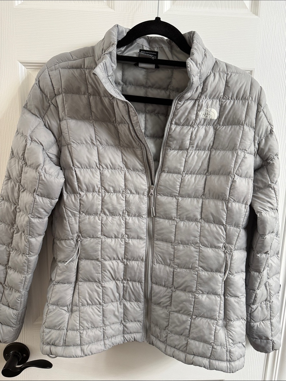 The North Face Women's Light Silver Quilted Puffer Jacket